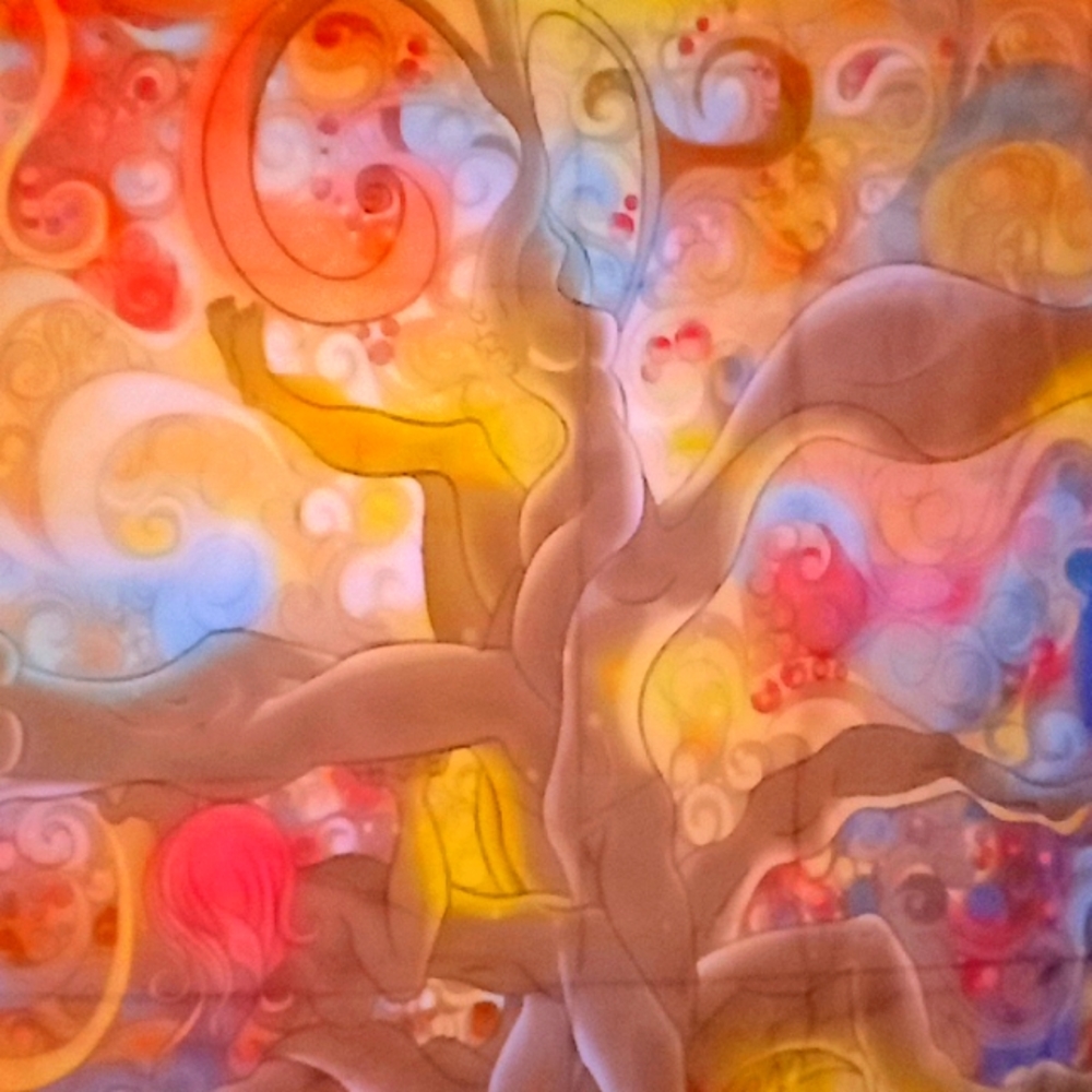 7x7 foot ladies intertwined living tree tapestry